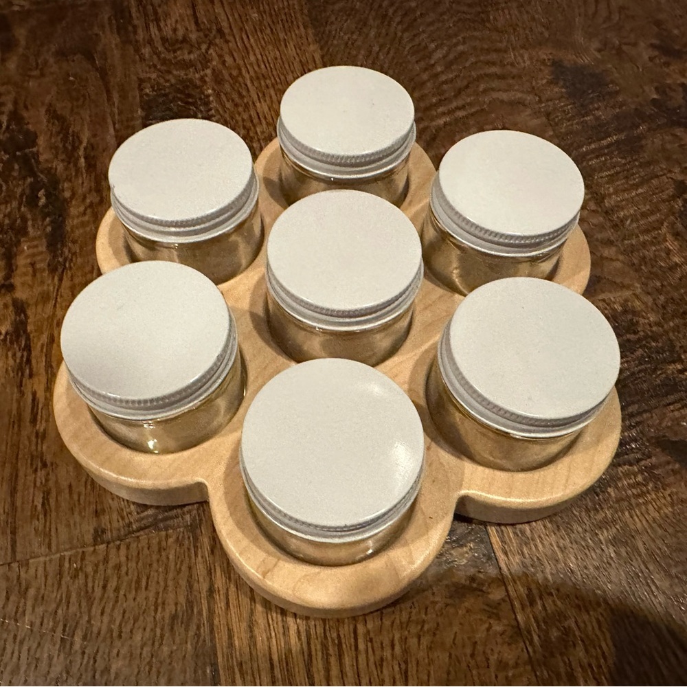 Paint jar set with Wooden flower tray